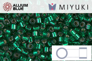 MIYUKI Delica® Seed Beads (DBM0605) 10/0 Round Medium - Dyed Silver Lined Emerald