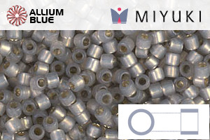 MIYUKI Delica® Seed Beads (DBM0630) 10/0 Round Medium - Dyed Light Smoke Gray Silver Lined Alabaster