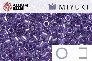 MIYUKI Delica® Seed Beads (DBM0906) 10/0 Round Medium - Sparkling Purple Lined Crystal