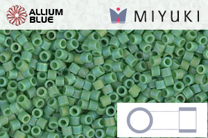 MIYUKI Delica® Seed Beads (DBS0877) 15/0 Round Small - Matte Opaque Green AB