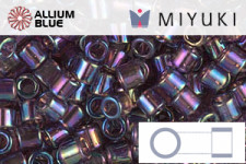 MIYUKI Delica® Seed Beads (DBL0107) 8/0 Round Large - Transparent Gray Rainbow Gold Luster