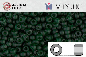 MIYUKI Round Rocailles Seed Beads (RR11-0156F) 11/0 Small - Matte Transparent Dark Emerald