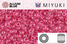 MIYUKI Round Rocailles Seed Beads (RR11-0208) 11/0 Small - Raspberry Lined Crystal Luster