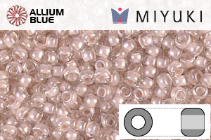 MIYUKI Round Rocailles Seed Beads (RR11-0215) 11/0 Small - Light Mocha Lined Crystal Luster