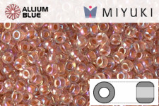MIYUKI Round Rocailles Seed Beads (RR11-0275) 11/0 Small - Dark Peach Lined Crystal AB