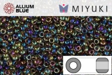 MIYUKI Round Rocailles Seed Beads (RR11-0343) 11/0 Small - Blue Lined Light Topaz AB