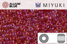 MIYUKI Round Seed Beads (RR11-0363) - Light Cranberry Lined Topaz Luster