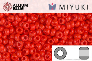 MIYUKI Round Seed Beads (RR11-0407) - Opaque Vermillion Red