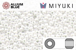 MIYUKI Round Rocailles Seed Beads (RR11-0420) 11/0 Small - White Pearl Ceylon