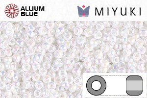 MIYUKI Round Rocailles Seed Beads (RR11-0471) 11/0 Small - White Pearl AB
