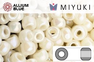 MIYUKI Round Rocailles Seed Beads (RR11-0486) 11/0 Small - Ivory Pearl Ceylon