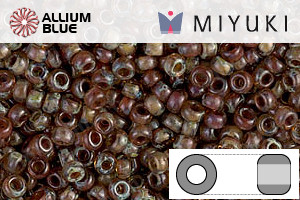 MIYUKI Round Seed Beads (RR11-4505) - Transparent Light Smoky Topaz Picasso