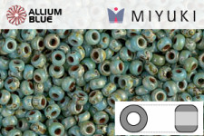 MIYUKI Round Rocailles Seed Beads (RR11-4514) 11/0 Small - Opaque Turquoise Blue Picasso