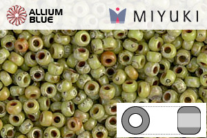MIYUKI Round Seed Beads (RR11-4515) - Opqaue Chartreuse Picasso