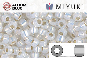 MIYUKI Round Rocailles Seed Beads (RR8-0551) 8/0 Large - GiLight Lined White Opal