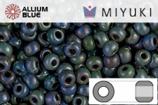 MIYUKI Round Rocailles Seed Beads (RR8-4516) 8/0 Large - Opaque Dark Teal Picasso
