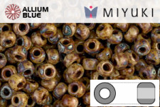 MIYUKI Round Rocailles Seed Beads (RR8-4517) 8/0 Large - Opaque Brown Picasso