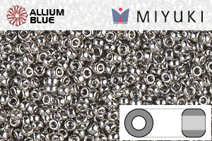 MIYUKI Round Rocailles Seed Beads (RR15-0194) 15/0 Extra Small - Palladium Plated