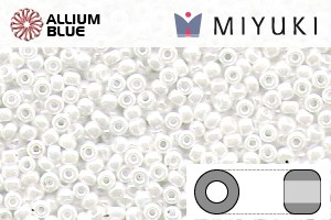 MIYUKI Round Rocailles Seed Beads (RR15-0420) 15/0 Extra Small - White Pearl Ceylon