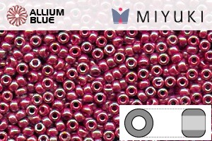 MIYUKI Round Rocailles Seed Beads (RR15-0425) 15/0 Extra Small - Opaque Cadillac Red Luster