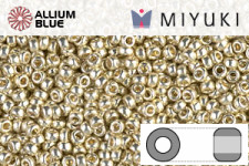 MIYUKI丸シードビーズ (RR15-0182) 15/0 丸特小ビーズ - 外銀メッキ着色ゴールド