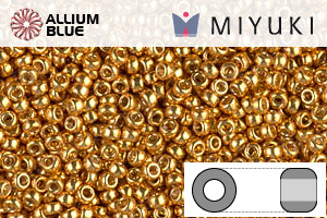 MIYUKI Round Rocailles Seed Beads (RR15-4203) 15/0 Extra Small - DURACOAT Galvanized Yellow Gold