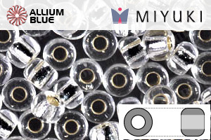MIYUKI丸シードビーズ (RR6-0001) 6/0 特大ビーズ - クリスタル銀引（シルバー）
