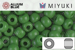 MIYUKI Round Rocailles Seed Beads (RR6-0411) 6/0 Extra Large - Opaque Green