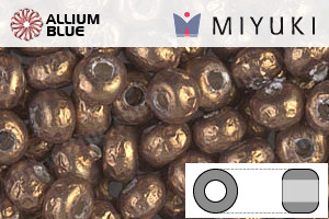 MIYUKI Round Rocailles Seed Beads (RR6-3955) 6/0 Extra Large - Baroque Pearl Antique Brass