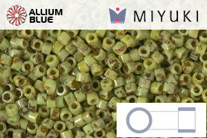 MIYUKI Delica® Seed Beads (DB2265) 11/0 Round - Opaque Chartreuse Picasso