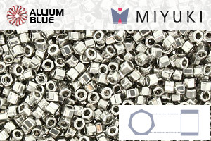 MIYUKI Delica® Seed Beads (DBC0038) 11/0 Hex Cut - Palladium Plated