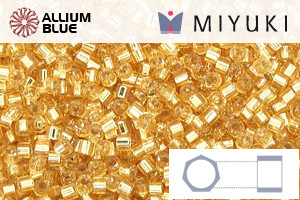 MIYUKI Delica® Seed Beads (DBC0042) 11/0 Hex Cut - Silver Lined Gold