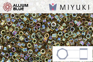MIYUKI Delica® Seed Beads (DBC0089) 11/0 Hex Cut - Blue Lined Light Topaz AB