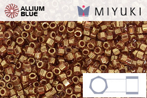 MIYUKI Delica® Seed Beads (DBC0115) 11/0 Hex Cut - Topaz Gold Luster
