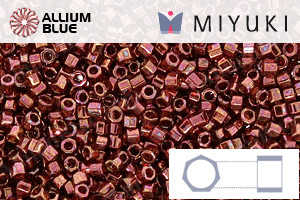 MIYUKI Delica® Seed Beads (DBC0116) 11/0 Hex Cut - Wine Gold Luster