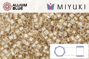 MIYUKI Delica® Seed Beads (DBC0907) 11/0 Hex Cut - Sparkling Beige Lined Crystal