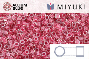 MIYUKI Delica® Seed Beads (DBC0914) 11/0 Hex Cut - Sparkling Rose Lined Crystal