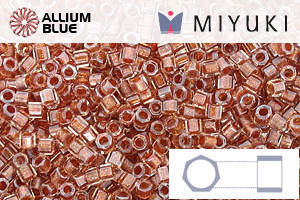 MIYUKI Delica® Seed Beads (DBC0915) 11/0 Hex Cut - Sparkling Ginger Lined Crystal