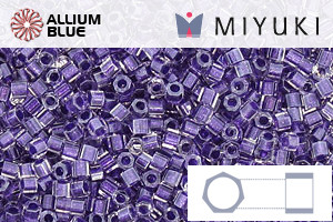 MIYUKI Delica® Seed Beads (DBC0923) 11/0 Hex Cut - Sparkling Amethyst Lined Crystal