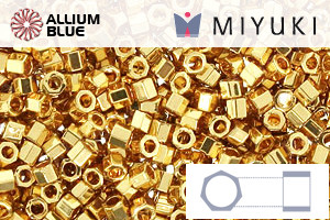 MIYUKI Delica® Seed Beads (DBMC0031) 10/0 Hex Cut Medium - 24kt Gold Plated