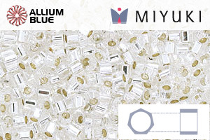 MIYUKI Delica® Seed Beads (DBMC0041) 10/0 Hex Cut Medium - Silver Lined Crystal