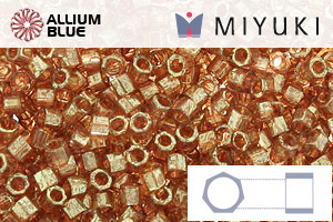 MIYUKI Delica® Seed Beads (DBMC0121) 10/0 Hex Cut Medium - Apricot Topaz Gold Luster