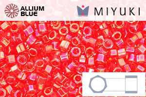 MIYUKI Delica® Seed Beads (DBMC0172) 10/0 Hex Cut Medium - Transparent Red AB