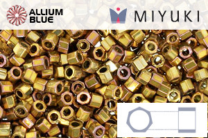 MIYUKI Delica® Seed Beads (DBMC0501) 10/0 Hex Cut Medium - 24kt Gold Iris