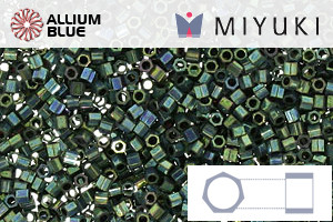 MIYUKI Delica® Seed Beads (DBSC0027) 15/0 Hex Cut Small - Metallic Dark Green Iris
