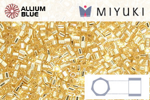 MIYUKI Delica® Seed Beads (DBSC0042) 15/0 Hex Cut Small - Silver Lined Gold