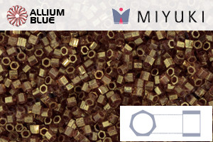 MIYUKI Delica® Seed Beads (DBSC0115) 15/0 Hex Cut Small - Topaz Gold Luster