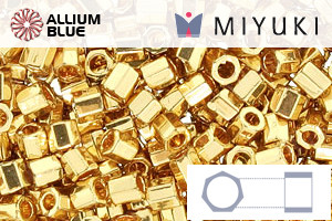 MIYUKI Delica® Seed Beads (DBLC0031) 8/0 Hex Cut Large - 24kt Gold Plated