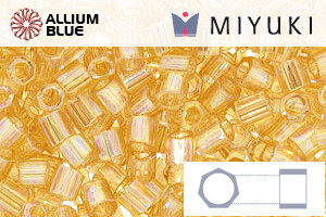 MIYUKI Delica® Seed Beads (DBLC0100) 8/0 Hex Cut Large - Transparent Light Topaz AB
