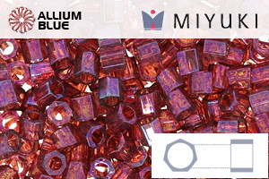 MIYUKI Delica® Seed Beads (DBLC0104) 8/0 Hex Cut Large - Claret Rainbow Gold Luster